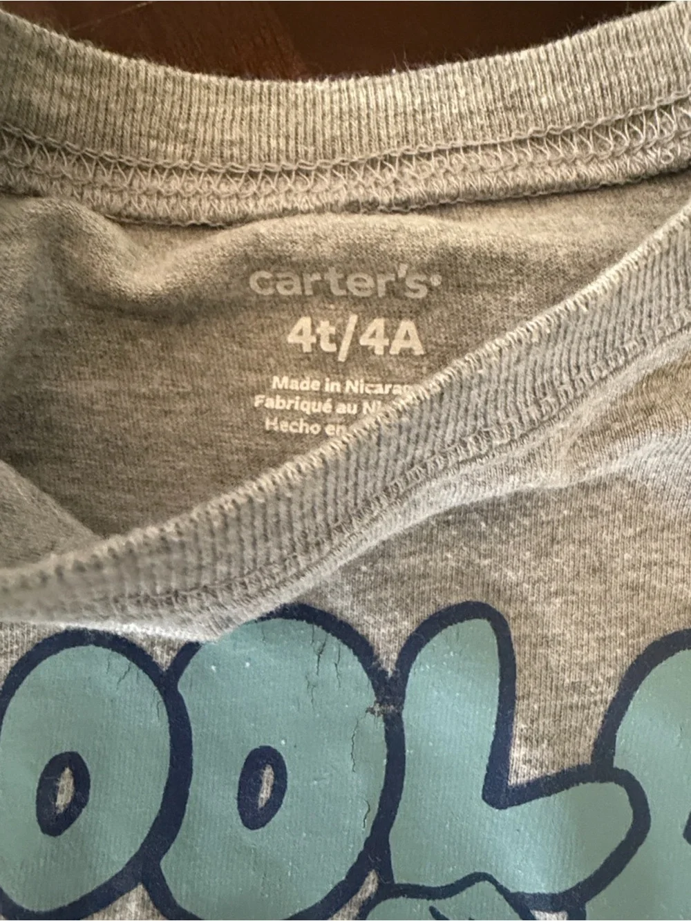 Carter's Gray Long-Sleeve 'Woolly Cool' Mammoth Tee